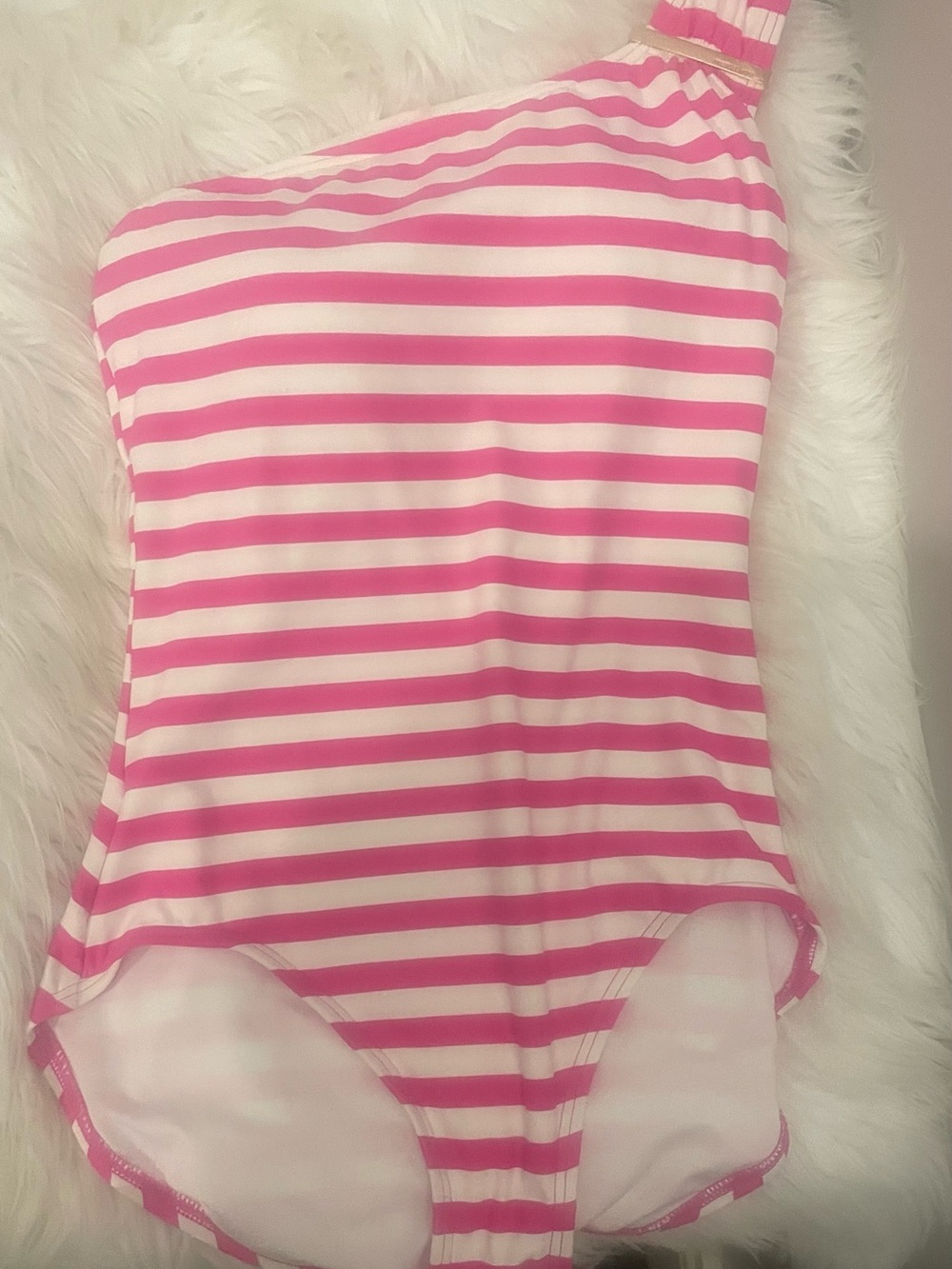 Michael Michael Kors Pink and White Striped Belted Detail
